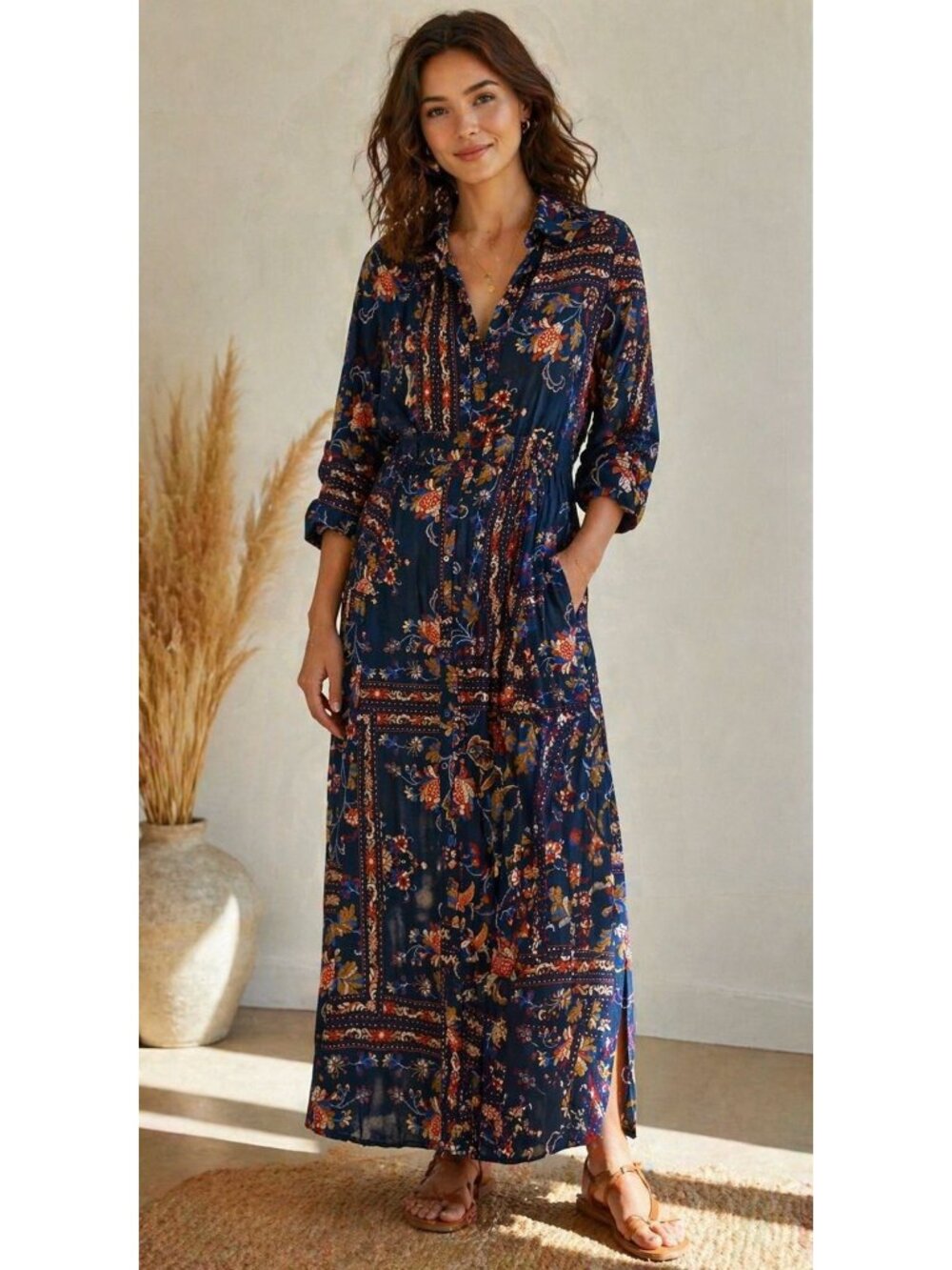 AVARA Effie Floral Maxi Dress Multicolor Size Medium NWT